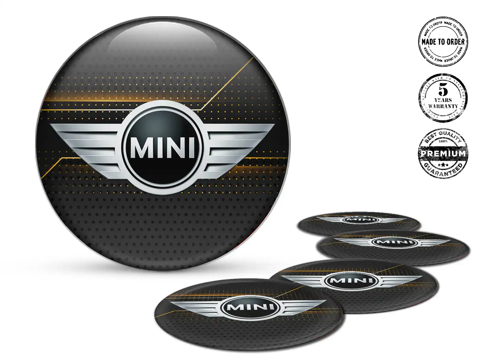 Mini Cooper Hub Cap Sticker Design Stylish Dome Labels